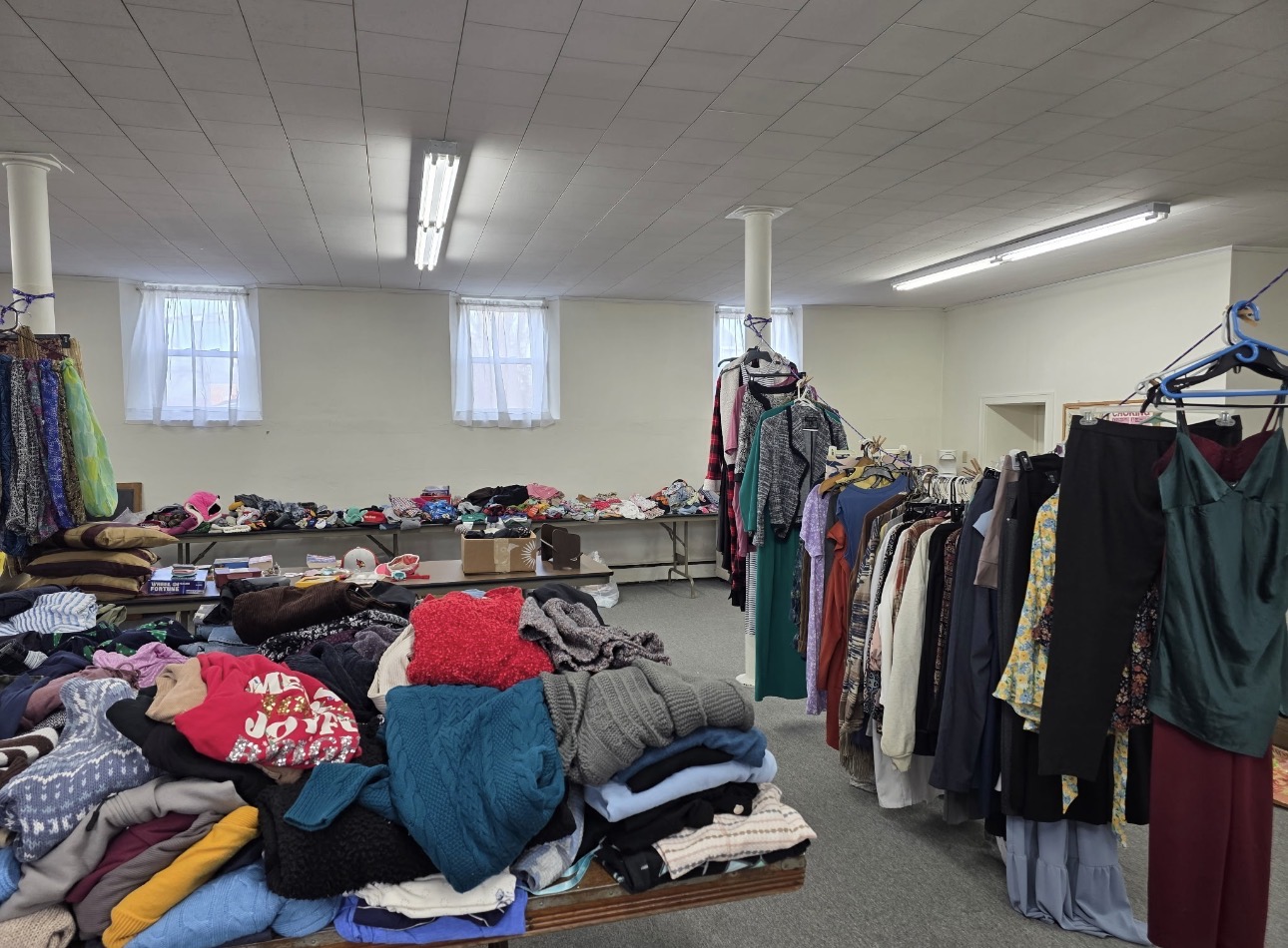 Inside the Second Blessings Thrift Shop with clothing, household goods and more